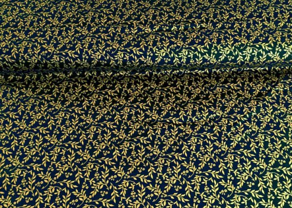 Glitzerranken christmas fabric blue gold